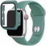 Silikonski trakec z ovitkom s kaljenim steklom za Apple Watch 42mm - petrolejni