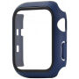 Silikonski trakec z ovitkom s kaljenim steklom za Apple Watch 42mm - temno modra