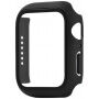 Silikonski trakec z ovitkom s kaljenim steklom za Apple Watch 41mm / 40mm - črna