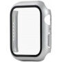 Silikonski trakec z ovitkom s kaljenim steklom za Apple Watch 45mm / 44mm - svetlo siva