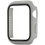 Silikonski trakec z ovitkom s kaljenim steklom za Apple Watch 45mm / 44mm - siva
