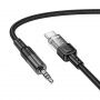 Hoco UPA27 Crystal Clear priključni kabel AUX USB-C / 3.5mm jack za iPhone / iPad - črn