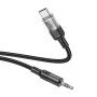 Hoco UPA27 Crystal Clear priključni kabel AUX USB-C / 3.5mm jack za iPhone / iPad - črn