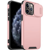 Mat ovitek z drsnim pokrovom fotoaparata za iPhone 11 Pro Max - roza