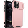Mat ovitek z drsnim pokrovom fotoaparata za iPhone 12 Pro Max - roza