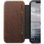 Nomad Folio usnjena trivratna torbica za Apple iPhone XR - rjava