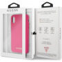 Guess silikonski ovitek Gold Logo ovitek za iPhone X / XS - roza