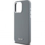 Silikonski etui DKNY Silver Metal Logo z MagSafe za iPhone 15 Pro Max - siv