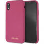 Guess pokrivalo za logotip iz silikonskega zlata iPhone XR - roza