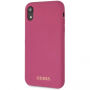 Guess pokrivalo za logotip iz silikonskega zlata iPhone XR - roza