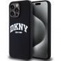 Silikonski etui DKNY Arch Logo z MagSafe za iPhone 15 Pro Max - črn