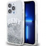 Etui DKNY Liquid Glitter Arch Logo za iPhone 14 Pro Max - srebrn