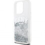 Etui DKNY Liquid Glitter Arch Logo za iPhone 14 Pro Max - srebrn