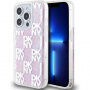 Etui DKNY Liquid Glitter Checkered Pattern za iPhone 15 Pro - roza