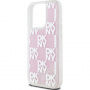 Etui DKNY Liquid Glitter Checkered Pattern za iPhone 15 Pro - roza