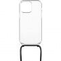 Prozorna torbica z vrvico FIXED Pure Neck za iPhone 14 Pro - črn