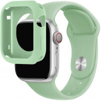 Silikonski trak s silikonskim etuijem za Apple Watch 45mm/44mm - zelen