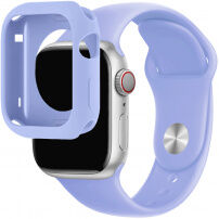 Silikonski trak s silikonskim etuijem za Apple Watch 45mm/44mm - vijoličen