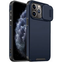 Mat ovitek z drsnim pokrovom fotoaparata za iPhone 11 Pro Max - temno moder