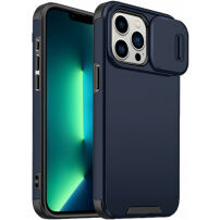 Mat ovitek z drsnim pokrovom fotoaparata za iPhone 13 Pro - temno moder