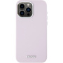Silikonski etui DKNY Silver Metal Logo z MagSafe za iPhone 15 Pro Max - roza