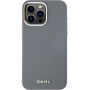 Silikonski etui DKNY Silver Metal Logo z MagSafe za iPhone 15 Pro Max - siv