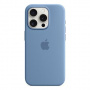 Originalni Apple silikonski ovitek z MagSafe za iPhone 15 Pro - ledeno moder