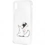 Karl Lagerfeld zabava Choupette No Rope Hard Cover ovitek za iPhone XS Max - jasno