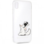 Karl Lagerfeld zabava Choupette No Rope Hard Cover ovitek za iPhone XS Max - jasno