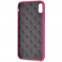 Guess pokrivalo za logotip iz silikonskega zlata iPhone XS Max - roza