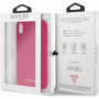 Guess pokrivalo za logotip iz silikonskega zlata iPhone XS Max - roza