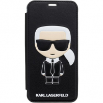 Karl Lagerfeld Ikonik knjiga primer za iPhone X / XS - črna