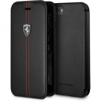 Torbica za knjigo dediščine Ferrari za iPhone 7/8 - črna
