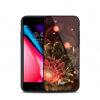NXE pokrov s steklenim hrbtom za iPhone 7/8 - oranžna roža