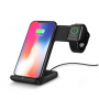 Brezžično stojalo za polnjenje za iPhone / Apple Watch - črna