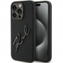 Karl Lagerfeld Silikonski ovitek Karl Script Logo za iPhone 15 Pro - črn