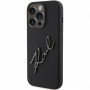 Karl Lagerfeld Silikonski ovitek Karl Script Logo za iPhone 15 Pro - črn