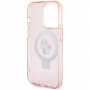 Karl Lagerfeld Ringstand Karl and Choupette Flip Stand Cover in MagSafe za iPhone 15 Pro - roza