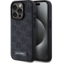 Karl Lagerfeld Monogram kovinski ovitek z logotipom MagSafe za iPhone 15 Pro Max - črn