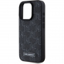 Karl Lagerfeld Monogram kovinski ovitek z logotipom MagSafe za iPhone 15 Pro Max - črn