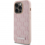 Karl Lagerfeld Monogram kovinski ovitek z logotipom MagSafe za iPhone 14 Pro Max - roza