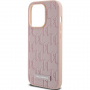 Karl Lagerfeld Monogram kovinski ovitek z logotipom MagSafe za iPhone 14 Pro Max - roza