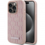 Karl Lagerfeld Monogram kovinski ovitek z logotipom MagSafe za iPhone 15 Pro Max - roza