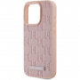 Karl Lagerfeld Monogram kovinski ovitek z logotipom MagSafe za iPhone 15 Pro Max - roza