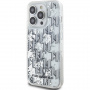 Karl Lagerfeld Liquid Glitter Monogram Gradient Cover za iPhone 14 Pro Max - srebrn