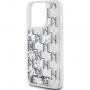 Karl Lagerfeld Liquid Glitter Monogram Gradient Cover za iPhone 14 Pro Max - srebrn