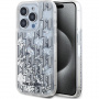 Karl Lagerfeld Liquid Glitter Monogram Gradient Cover za iPhone 15 Pro Max - srebrn