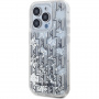 Karl Lagerfeld Liquid Glitter Monogram Gradient Cover za iPhone 15 Pro Max - srebrn