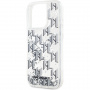 Karl Lagerfeld Liquid Glitter Monogram Gradient Cover za iPhone 15 Pro Max - srebrn