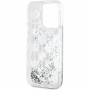 Karl Lagerfeld Liquid Glitter Monogram Gradient Cover za iPhone 15 Pro Max - srebrn